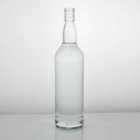 Wholesale Empty Clear 700Ml 1L Bottle Glass Vodka With Screw Cap