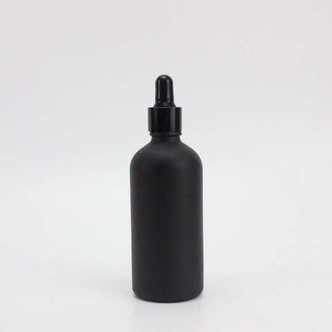 Fancy Black Matte 10ml 50ml 100ml Essential Oil Glass Bottle