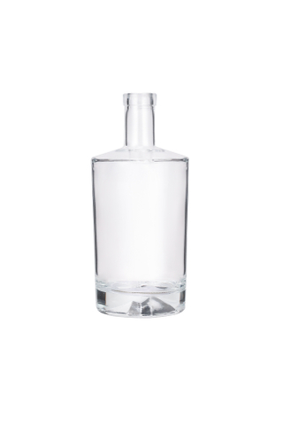 Wholesale Custom Flint Clear Round Classical Empty Brandy Gin Rum Vodka Tequila Liquor Glass Bottle