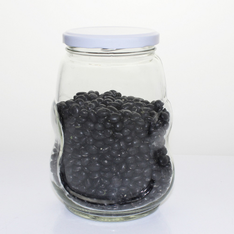 Clear 850ml Food Glass Jar with Aluminium Caps 