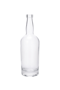 Transparent Round Empty Flint Glass Liquor Wine Whisky Vodka Tequila Bottle With Cork Lid