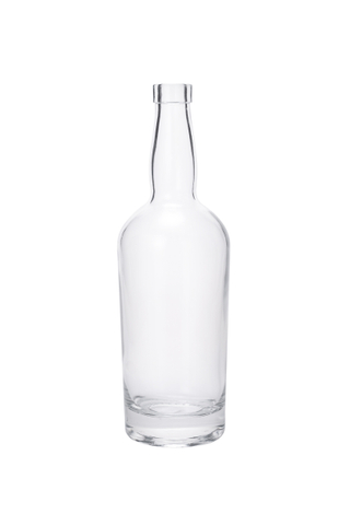 Transparent Round Empty Flint Glass Liquor Wine Whisky Vodka Tequila Bottle With Cork Lid