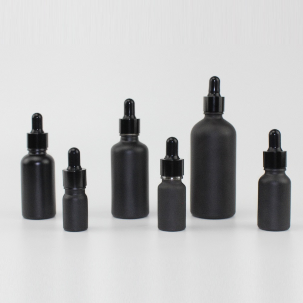Fancy Black Matte 10ml 50ml 100ml Essential Oil Glass Bottle